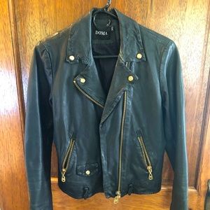 Doma black leather jacket size xs